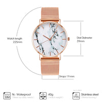 Load image into Gallery viewer, Fashion Rose Gold Mesh Band Creative Marble Female Wrist Watch Luxury Women Quartz Watches Gifts Relogio Feminino Drop Shipping
