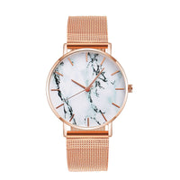Load image into Gallery viewer, Fashion Rose Gold Mesh Band Creative Marble Female Wrist Watch Luxury Women Quartz Watches Gifts Relogio Feminino Drop Shipping
