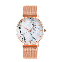 Load image into Gallery viewer, Fashion Rose Gold Mesh Band Creative Marble Female Wrist Watch Luxury Women Quartz Watches Gifts Relogio Feminino Drop Shipping
